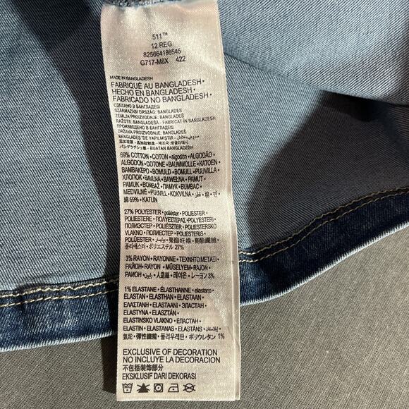 Levi's Skirtall Girls 12 Blue Denim Button Front Sleeveless V-Neck Casual School - Picture 8 of 11